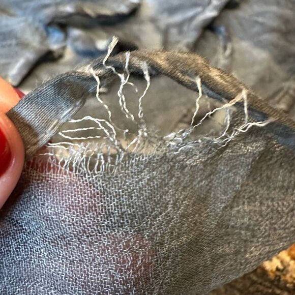 PARSLEY & SAGE Women's Cotton Embroidered Ruffle Button Down Shirt Blue Small - Picture 15 of 15